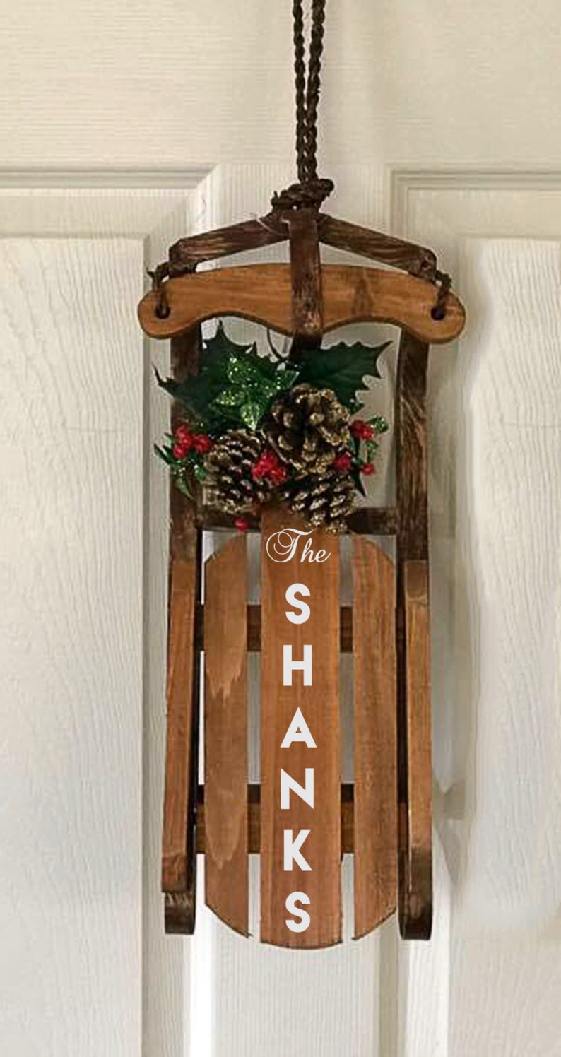 Decorative Wooden Sled Holiday Decor Christmas Sled Etsy