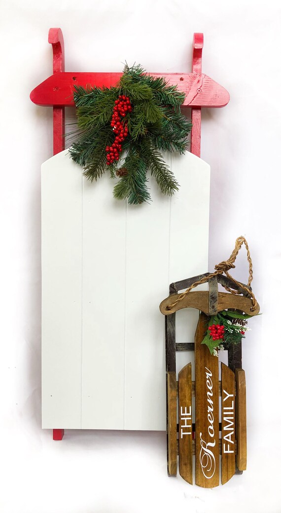 Large Wooden Sled Decorative Wooden Sled Personalized Wooden Etsy