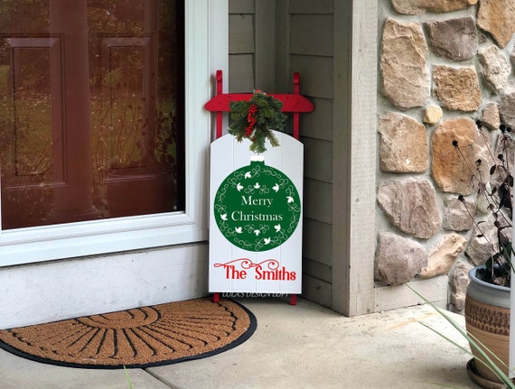 Large Wooden Sled Decorative Wooden Sled Personalized Wooden Etsy