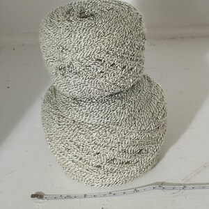 Reclaimed Sweater Yarn, Acrylic and Polyester, Unraveled Clothes, Secondhand, Eco Friendly and Sustainable, White/Black 1100 yds