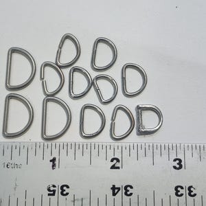 Reclaimed Metal D-Rings From Secondhand and Tossed Bags/Clothing, Salvaged Bag Hardware