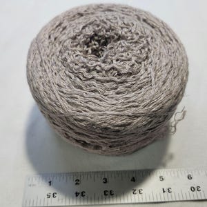 Reclaimed Cotton and Natural Fiber Blend Yarns From Unraveled Secondhand Sweaters Silky Taupe 950 yds