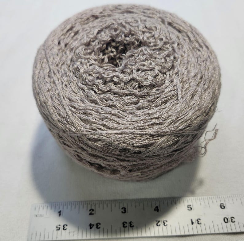 Reclaimed Cotton and Natural Fiber Blend Yarns From Unraveled Secondhand Sweaters Silky Taupe 950 yds