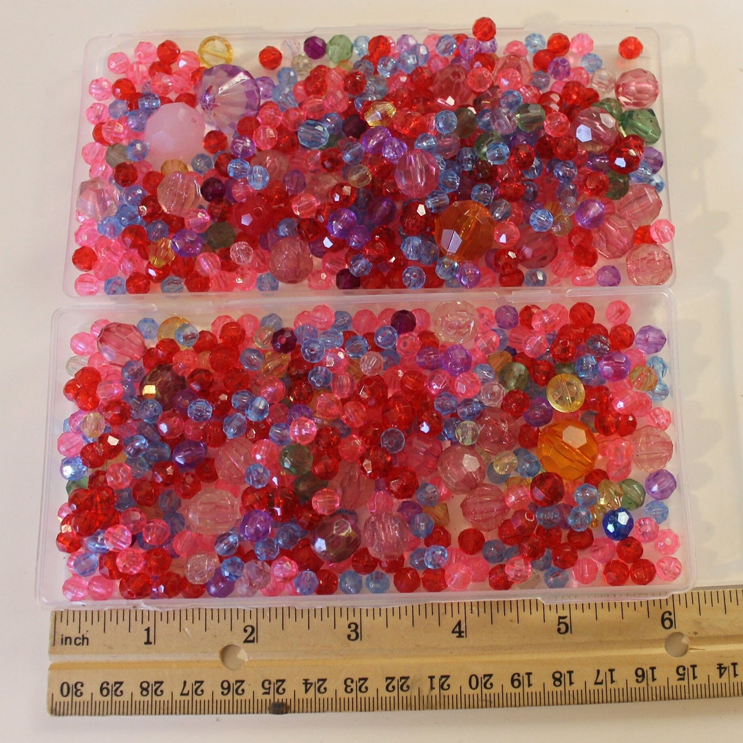 Reclaimed Plastic Beads, Large and Small, Upcycled Bead Lot, Various Shapes and Sizes, Repurposed from Secondhand Goods,