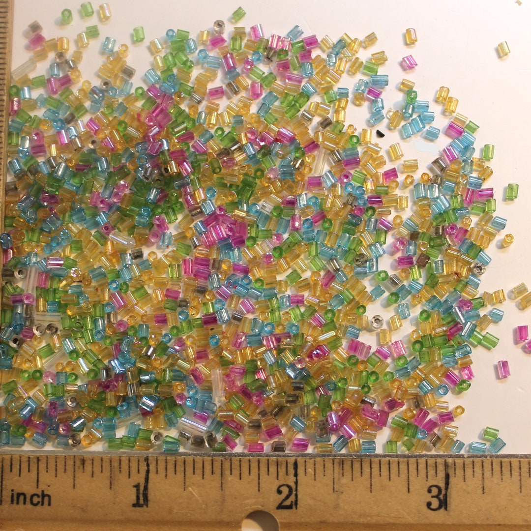 Reclaimed Glass / Ceramic Seed Beads, Upcycled Bead Lot, Bead Soup, Various Shapes and Sizes, Repurposed from Secondhand Goods,