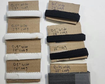 Random Lots of Reclaimed Elastic Bands from Upcycled Clothing, Recycled, Reused, Multiple Sets, Sizes, Colors