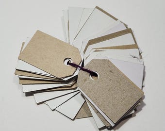 Set of 50 Blank Reclaimed Paper Price Tags, Salvaged Paper, Eco Friendly and Sustainable, Yard Sale Pricing, Estate Sale, Upcycled Labels