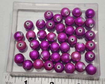 Lote de cuentas de cerámica/vidrio reciclado, redondas, de varios tamaños, reutilizadas a partir de joyería de segunda mano, con forma de perla (3 unidades)