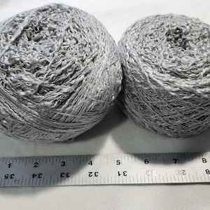 Reclaimed Cotton and Natural Fiber Blend Yarns From Unraveled Secondhand Sweaters Gray Slub 1760 Yds