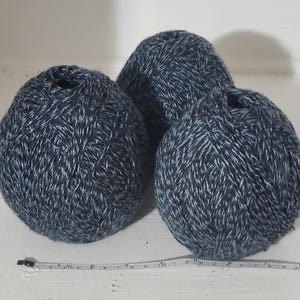 Reclaimed Sweater Yarn, Acrylic and Polyester, Unraveled Clothes, Secondhand, Eco Friendly and Sustainable, Black/Blue 1800 yds