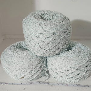 Reclaimed Cotton and Natural Fiber Blend Yarns From Unraveled Secondhand Sweaters Light Teal 2550 yds