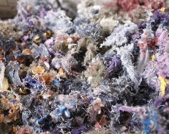 1 Pound Upcycled Scrap Fabric Stuffing, Cotton, Linen, Natural Fiber Filling