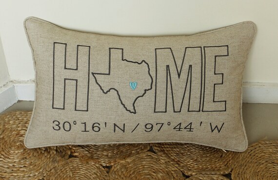 Home Customized Pillow Cases Embroidered Pillow Case State Etsy