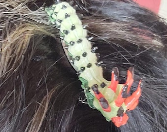 Hickory gehörnte Teufel Raupe Haarspange