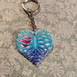 heart within ribs Keychain