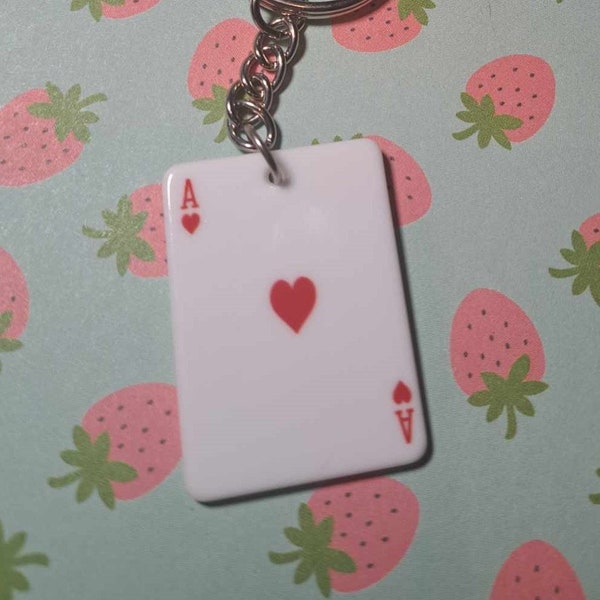 Ace of Hearts  Card Keychain