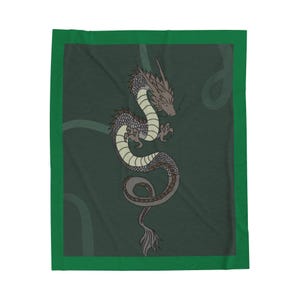 Dragon Print Velveteen Plush Blanket, Cozy Throw for Home, Dragon Lovers Gift, Soft Decorative Blanket, Perfect for Holidays