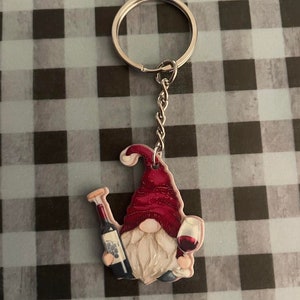 Wine Gnome Keychain