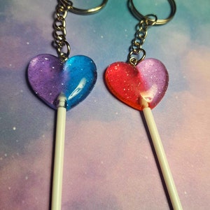 Heart Sucker Lollypop  Keychain set