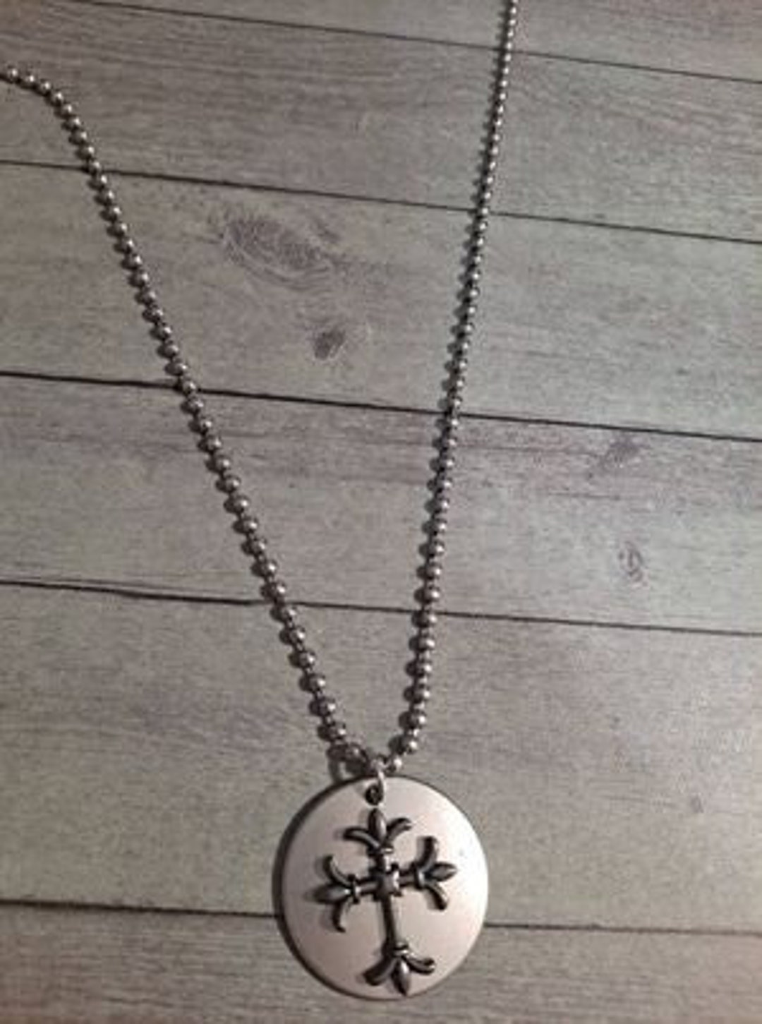 Metal Cross Necklace Etsy