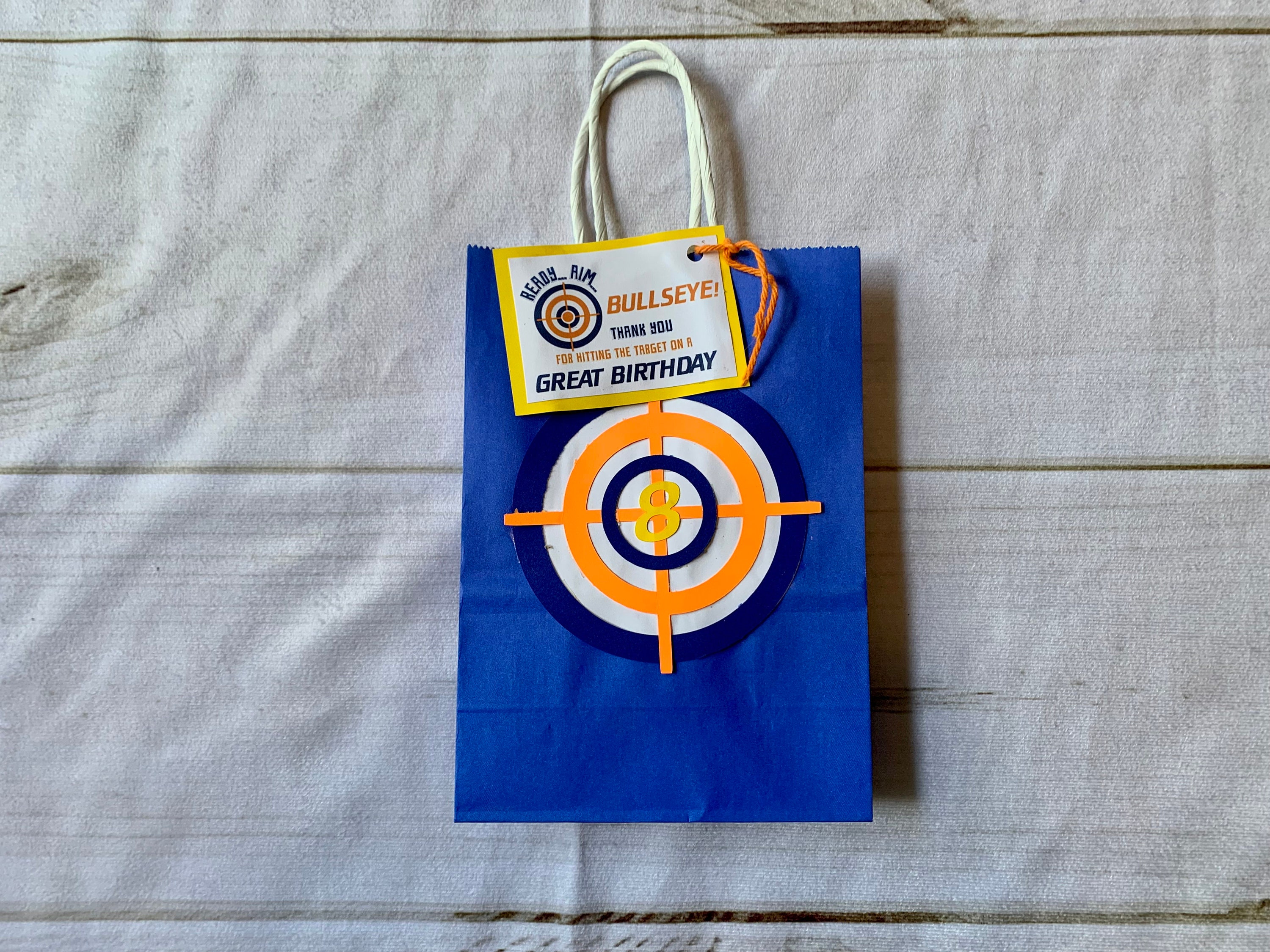 NERF Happy Birthday Bullseye NERF Logo Edible Cake Topper Image