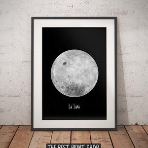 Moon Poster, La Luna, Moon Print, Moon Printable, La Luna Poster, Full Moon Poster, Moon Digital Print, Full Moon