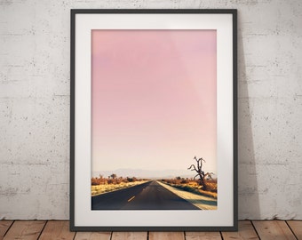 Afdrukbare kunst, woestijn road, woestijn zonsondergang Art Print, print, woestijn cactus, zuidwesten fotografie, Bohemian, afdrukbare kunst aan de muur, desert
