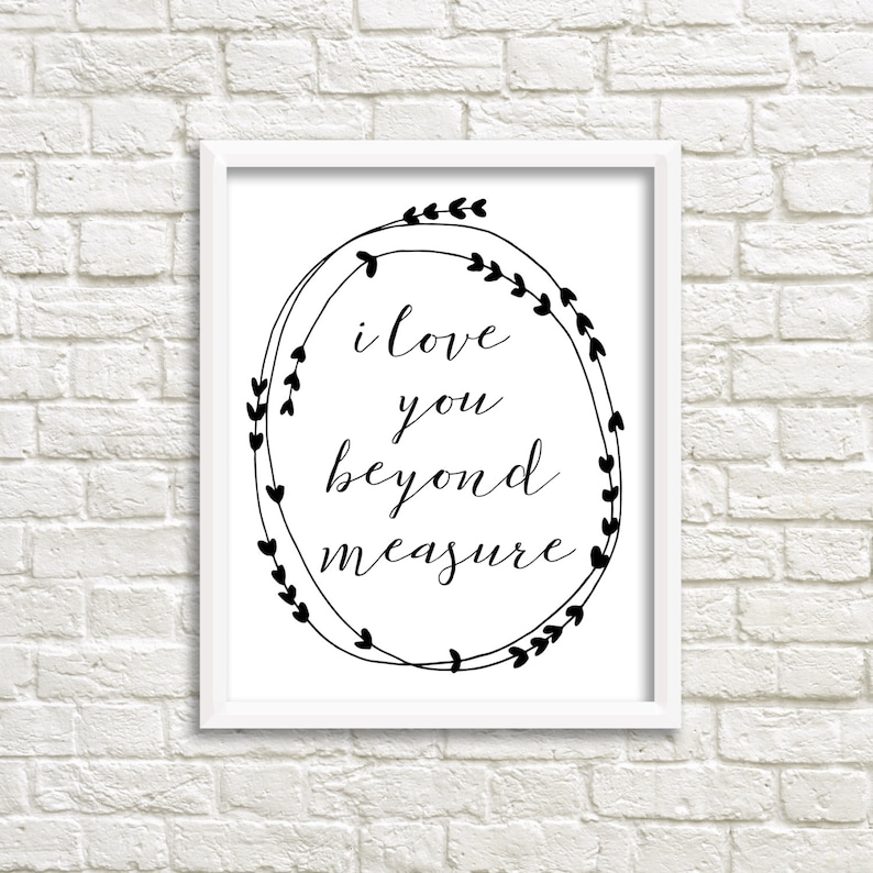 I Love You Beyond Measure, I Love You Print, Nursery Decor, Childrens ...