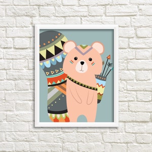 Tribal squirrel sign / wall art print DIY / native indian tribal squirrel /16x20 modern poster, woodland nursery sign, digital printable