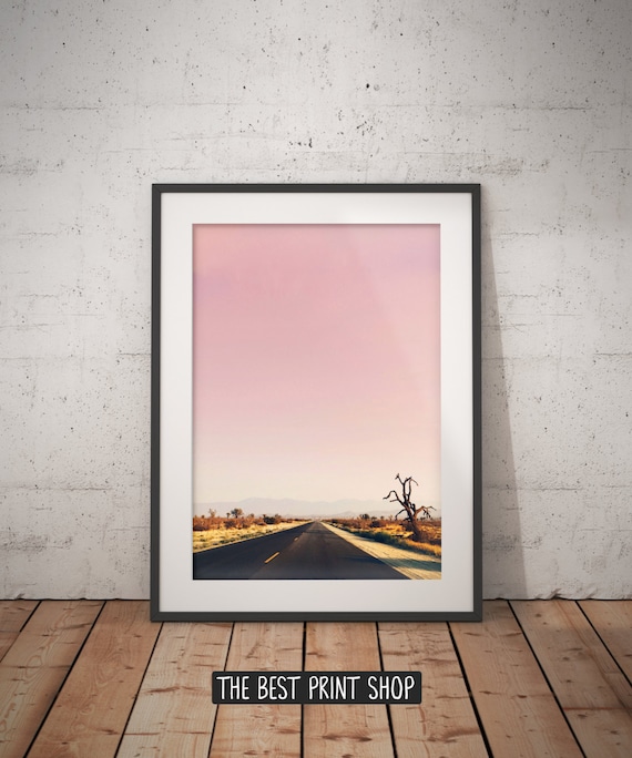 Printable Art, desert road, desert sunset Art Print, desert print, desert cactus, southwestern Photography, Bohemian, Printable Wall Art,