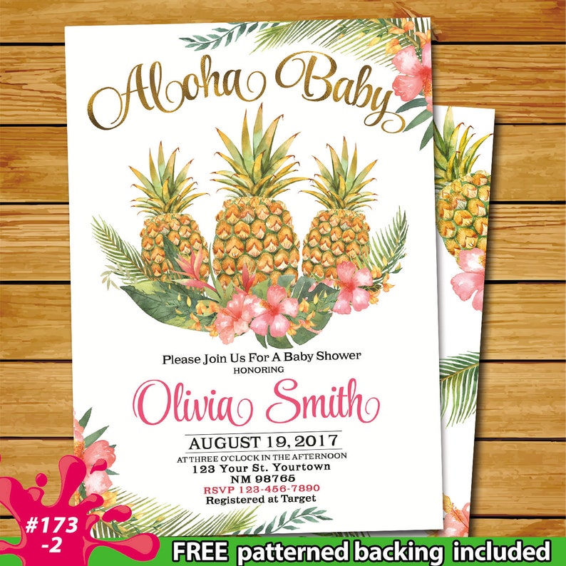 Pineapple Aloha baby shower pineapple girl baby shower Etsy