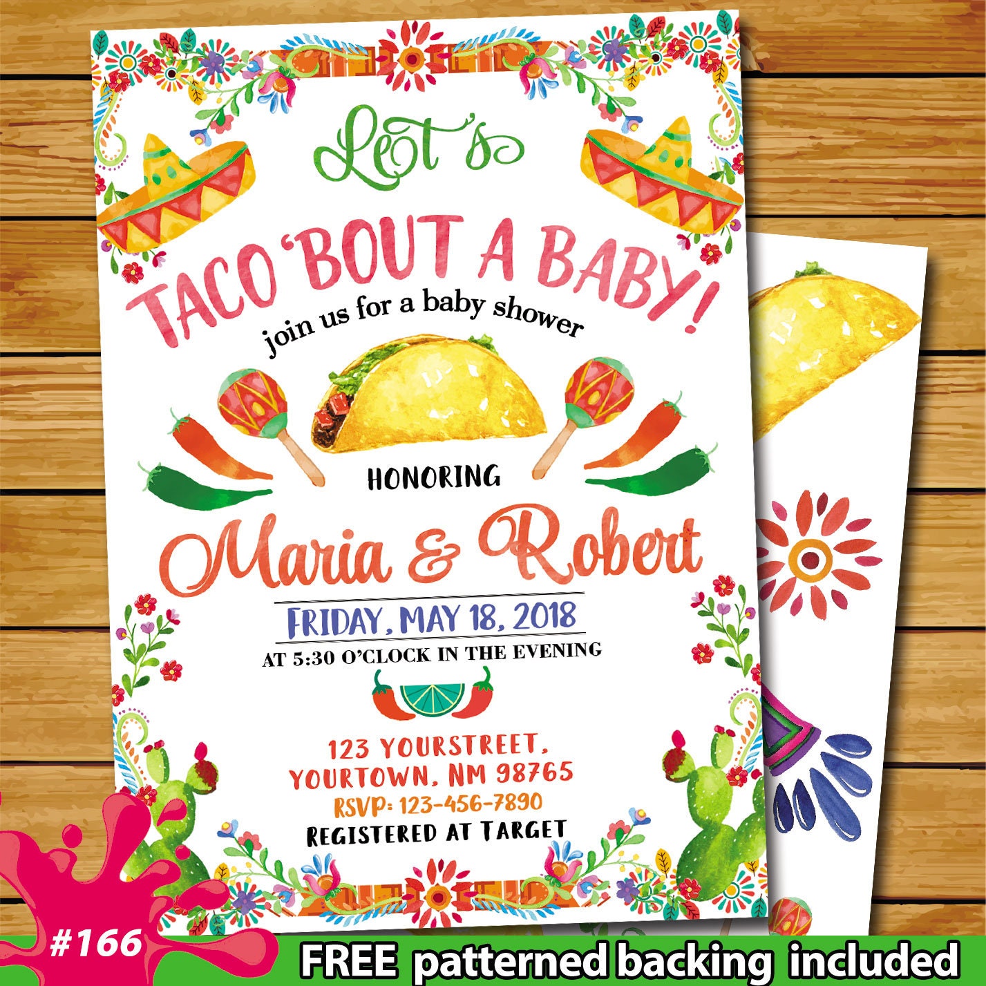 Taco bout baby shower Fiesta baby shower invitation Mexican Etsy