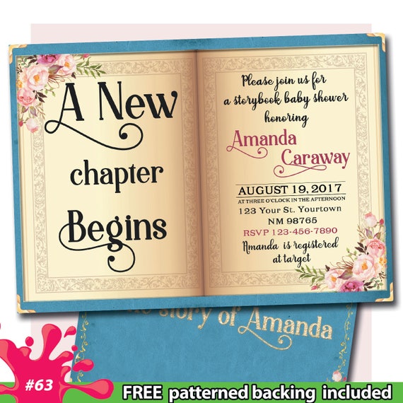 Book Baby Shower Invitation Story Fairy Tale Bring A Themed