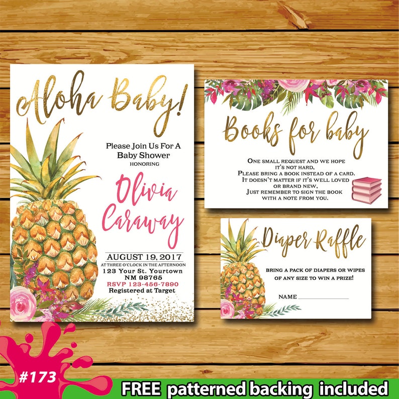 Pineapple Aloha baby shower pineapple girl baby shower Etsy