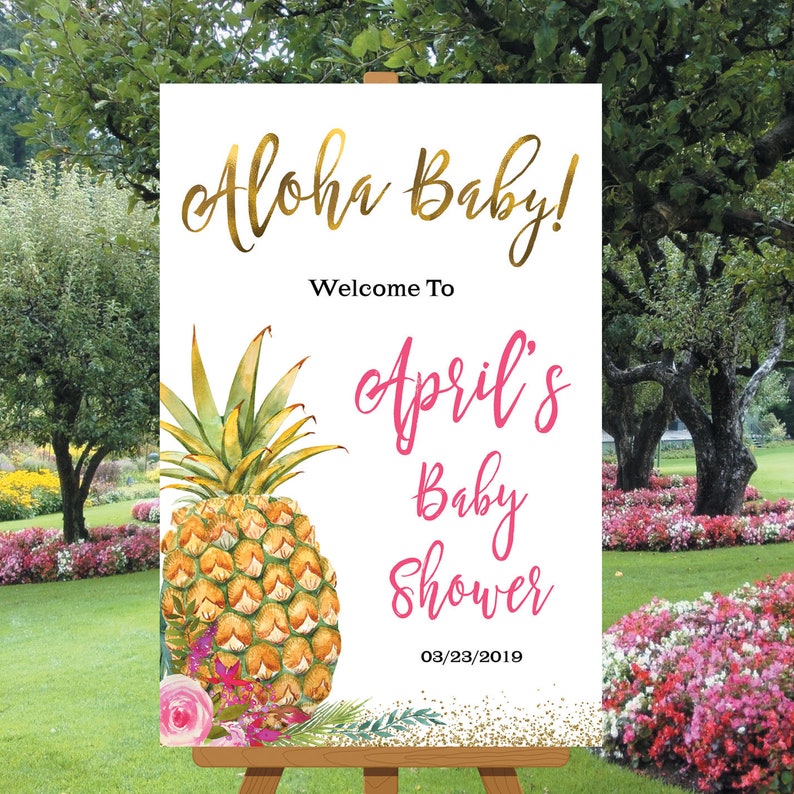 Pineapple Aloha baby shower pineapple girl baby shower Etsy
