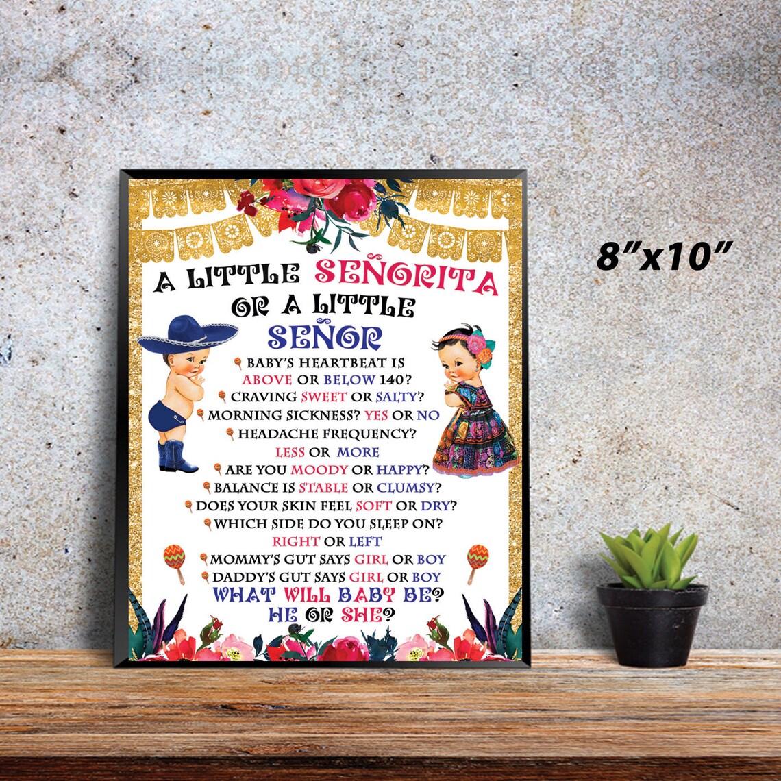 Señor or Señorita Fiesta Gender Reveal shower Mexican Etsy