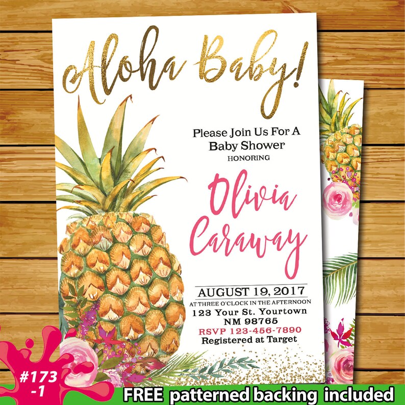 Pineapple Aloha baby shower pineapple girl baby shower Etsy