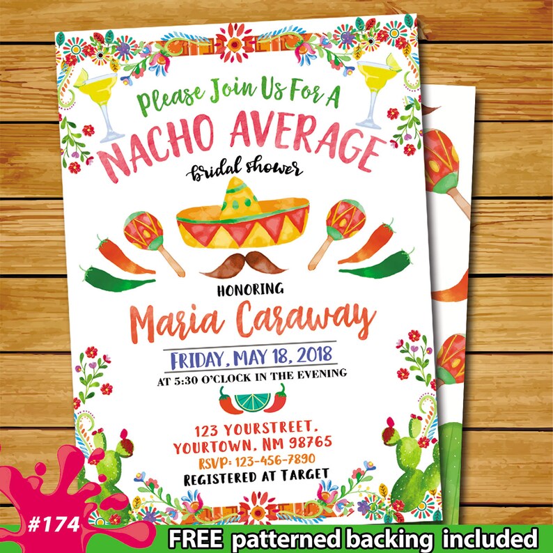 Nacho average bridal shower invitation cactus nacho average Etsy