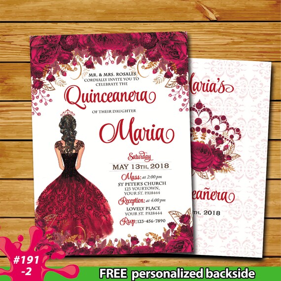 maroon and gold quinceanera