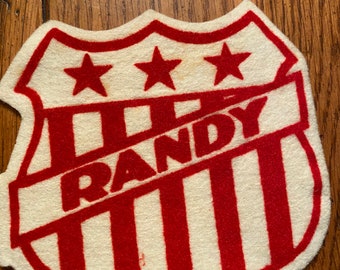 Vintage Sweater Varsity Name Patch The Felt Crafters “Randy”