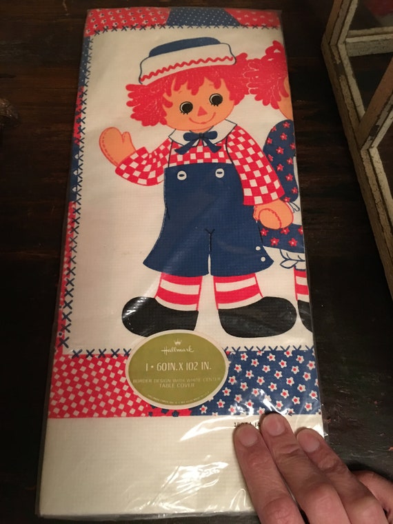 Vintage Hallmark Raggedy Ann Andy Party Paper Tablecloth Nip Etsy