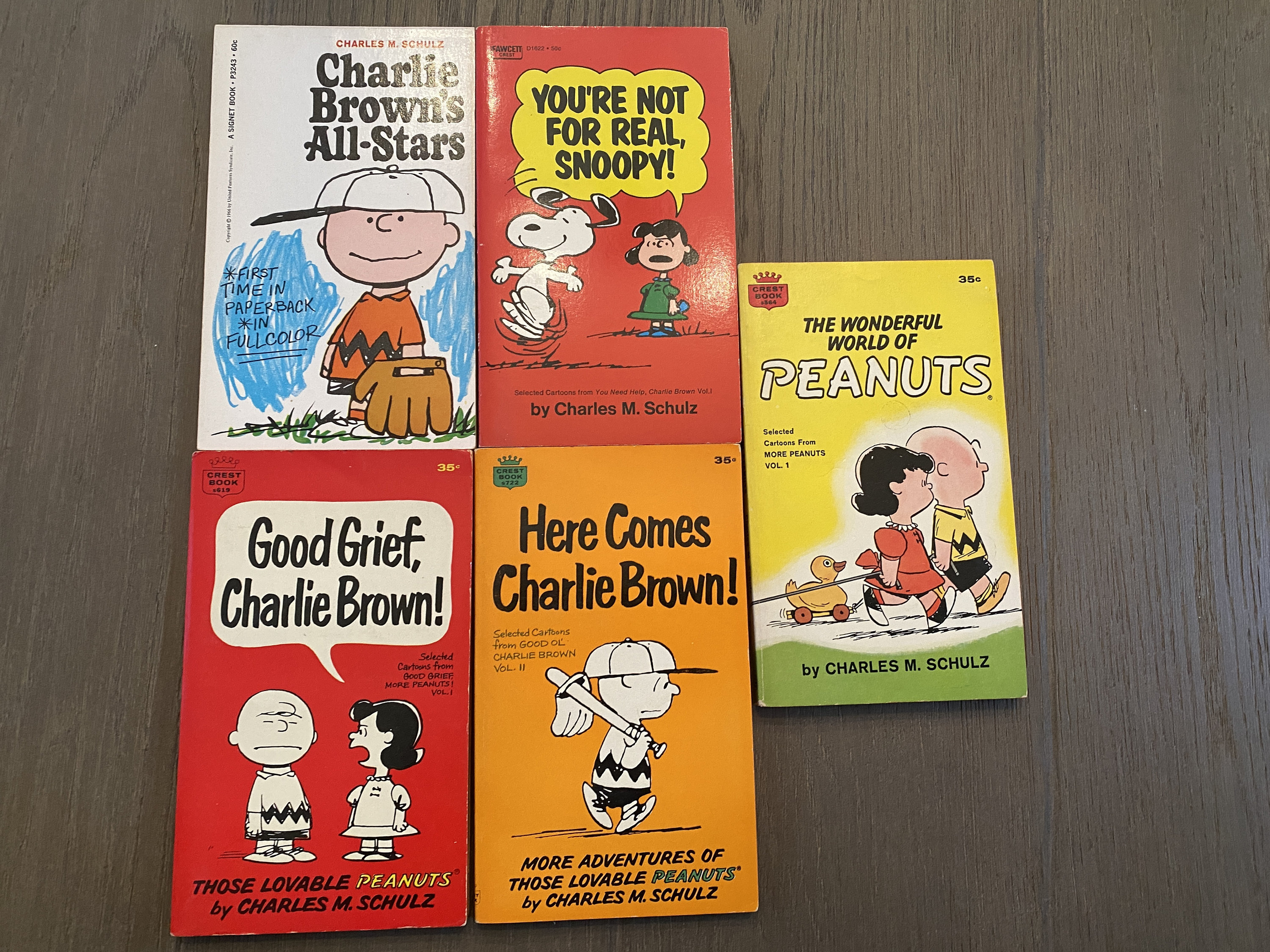 Vintage Lot of 5 Peanuts Charlie Brown Books - Etsy