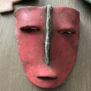 VINTAGE / ANTIQUE Clay Art Mask Sculpture