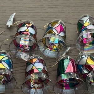 7 Vintage Blown Glass Bells Christmas Ornaments NWT