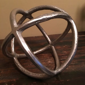 Vtg Midcentury Brutalist Sphere Sculpture Aluminum/ Paperweight / Decor /. 7”