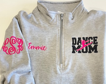 Dance Mom Personalized gift, dance team mom gifts, pullover sweatshirt or full zip jacket with pockets, dancer design