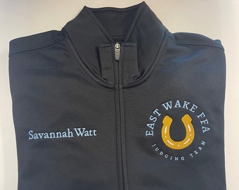 Custom company logo, embroidered business logo, personalized jacket or pullover sweatshirt, corporate gifts, small business