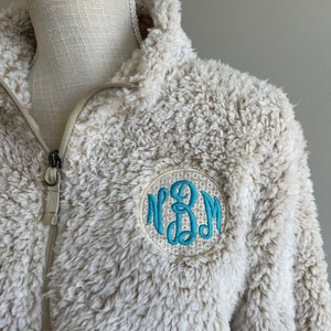 monogrammed sherpa women, personalized gift for her, sherpa pullover, sherpa quarter zip, plus size available, unisex sherpa jacket