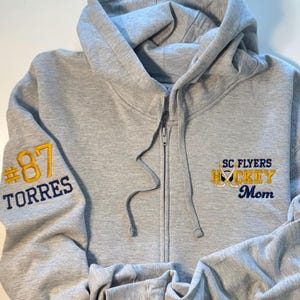 Hockey Mom shirt, Hockey team shirt, gift for mom, pullover sweatshirt, hoodie, full zip hoodie, plus size available