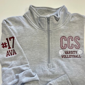 Gift for volleyball mom or player, custom personalized pullover sweatshirt or jacket, team spirit, team warmups, girlfriend, boyfriend